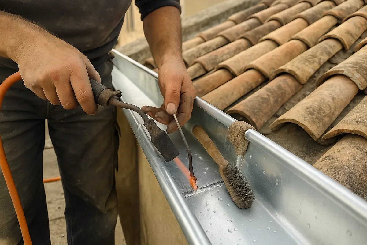 Installation de gouttières